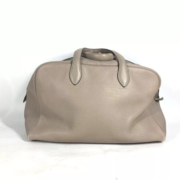 HERMES Victoria 43 Shoulder Bag Duffle Bag Taurillon Clemence Beige - Picture 3 of 15